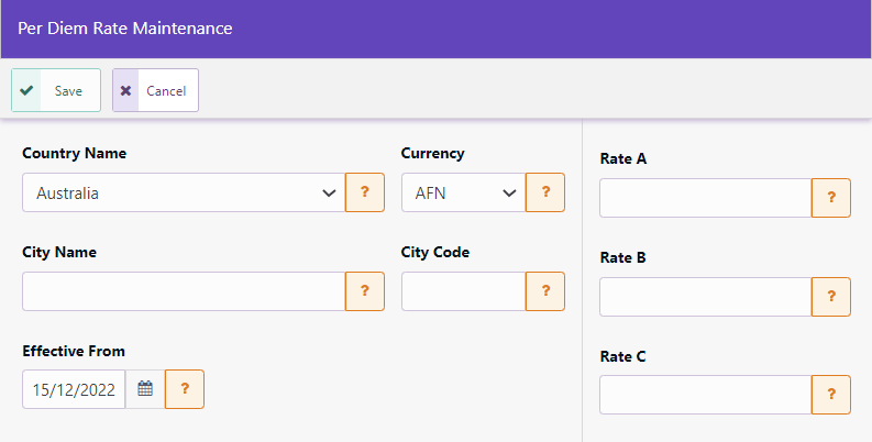 Expense Claim Types / Settings