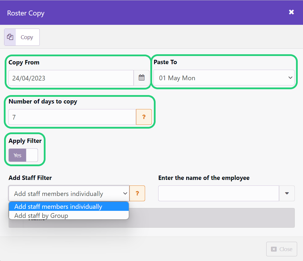 Copy and Paste a Roster