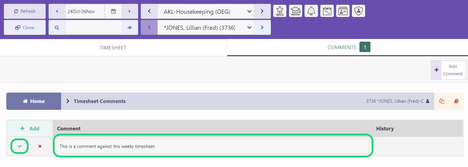 Timesheet Comments Examples