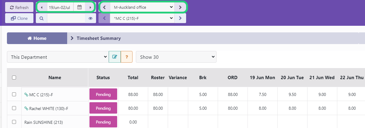 Timesheet Summary Module Overview